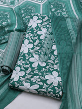 Floral Printed Cotton Blend Unstitched Suit With Dupatta